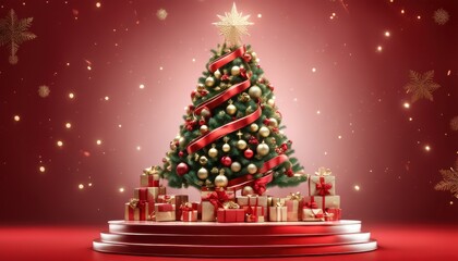 Christmas tree fir with baubles