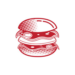 fast food cheese burger illustration