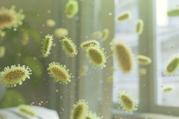 Virus, dust particles, or dangerous airborne germs are floating in the room and inside the house.