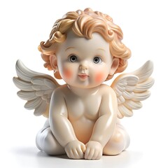 flying baby angel 3d isolated on white