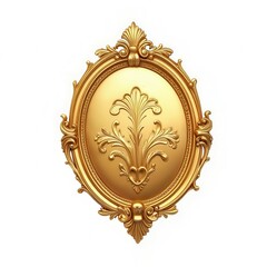 Gold ornate frame with floral design, white background
