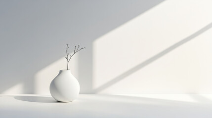 Minimalist clean design with a focus on a single object, white background, studio lighting