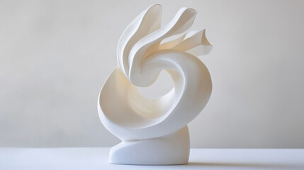 Minimalist sculpture isolated on a white background, detailed and clear, professional studio lighting