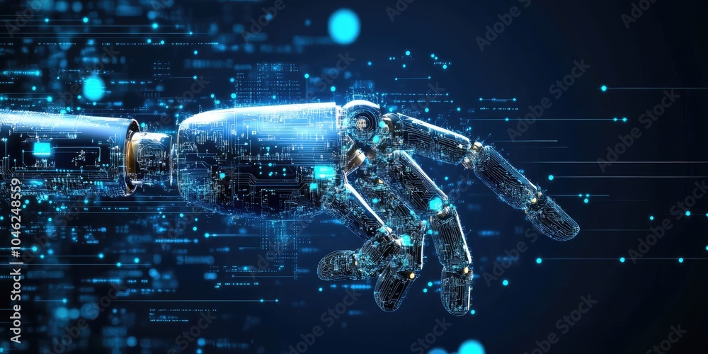 Poster Digital transformation technology strategy, digitization and digitalization of business processes and data, optimize and automate operations, customer service management,