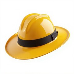 Fototapeta premium Yellow safety helmet on white background