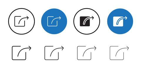 Export icon Black line art vector logo set