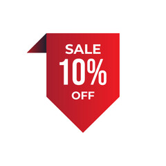 Red Sale Tags with Various Discount Percentages for Promotions