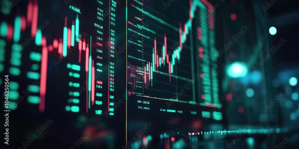 Leinwandbilder planning and strategy, stock market, trader or investor working at home. technical price graph and i