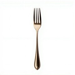 Copper fork, white isolate background