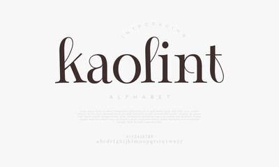 Kaolint typography beauty fashion elegant minimalist serif italic fonts decorative wedding vintage retro logos. Minimal luxury font alphabet logo. Vector illustration