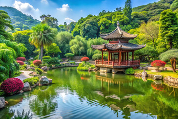 Naklejka premium Xiamen botanical garden, isolated on natural background