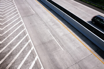 High Angle of Toll Road With Two Ways