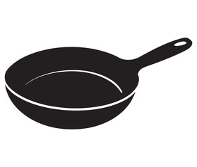 Pan silhouette icon. Frying pan silhouette vector illustration