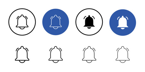 Notification icon Black line art vector logo set