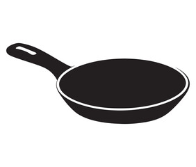 Pan silhouette icon. Frying pan silhouette vector illustration
