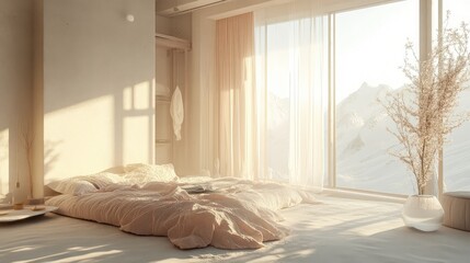 Serene Modern Bedroom with Natural Light and Views