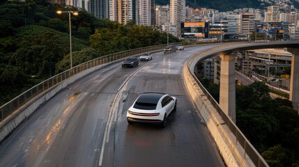 Futuristic cityscape with zero e technology a vision of urban mobility and sustainability in the modern world