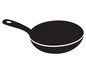 Pan silhouette icon. Frying pan silhouette vector illustration
