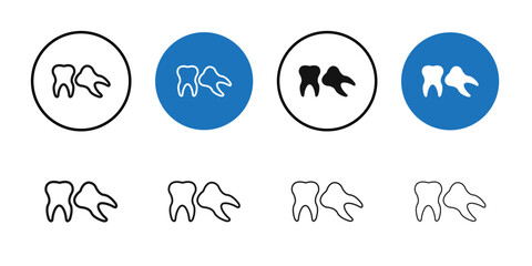 Tooth icon Black line art vector logo set © Petsscouts