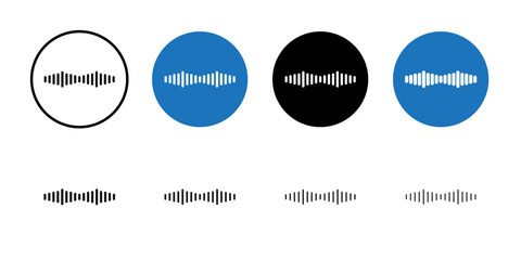 Voice icon Black line art vector logo set