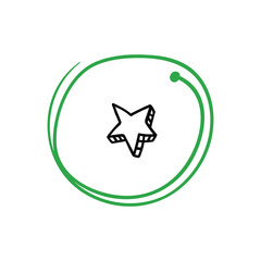 pencil drawing style star icon illustration