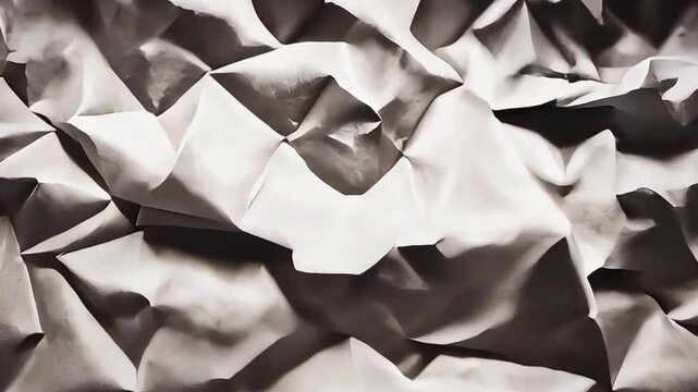Detailed crumpled paper texture with folds and wrinkles under natural lighting, perfect for vintage-style designs or rustic-themed digital projects