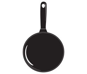Pan silhouette icon. Frying pan silhouette vector illustration