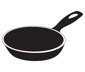 Pan silhouette icon. Frying pan silhouette vector illustration