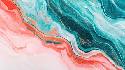 Obraz premium Abstract fluid art with vibrant colors and swirling patterns.