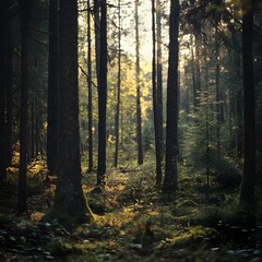 Fototapeta premium The peacefulness of the vast forest is what I love most when surrounded by wildlife.