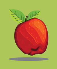 Apple Fruit Cartoon Icon Illustration. Flat Cartoon Style
