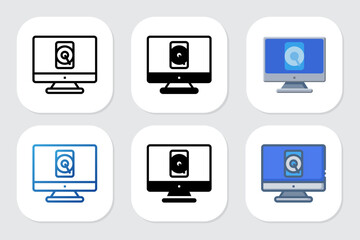 hard disk icons with various design styles