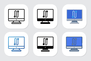 cable icons with various design styles