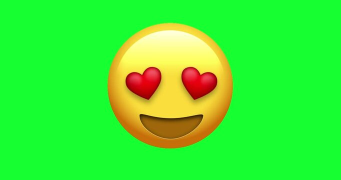 Smiling Face with Heart Eyes Emoji, 4K, Alpha Channel, Loop Animation