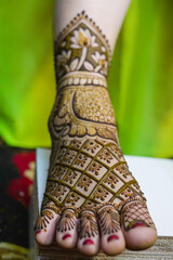 The Indian Bridal Heena Feet Design 