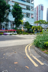 Asphalt Road And City Street With Trees