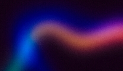 Dark magenta red blue black color grainy backdrop design. Abstract noisy color flow, wave shaped gradient, rough, Vibrant, dark, grungy, website header, cover, banner, poster