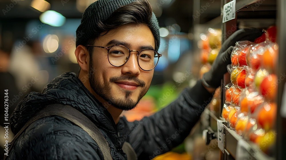 Poster technician monitoring and optimizing iot powered smart factory production line for precision refrige