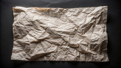 wrinkled tracing paper folded on black background, translucent, texture, crumpled, creased, folded,tracing, paper, wrinkled