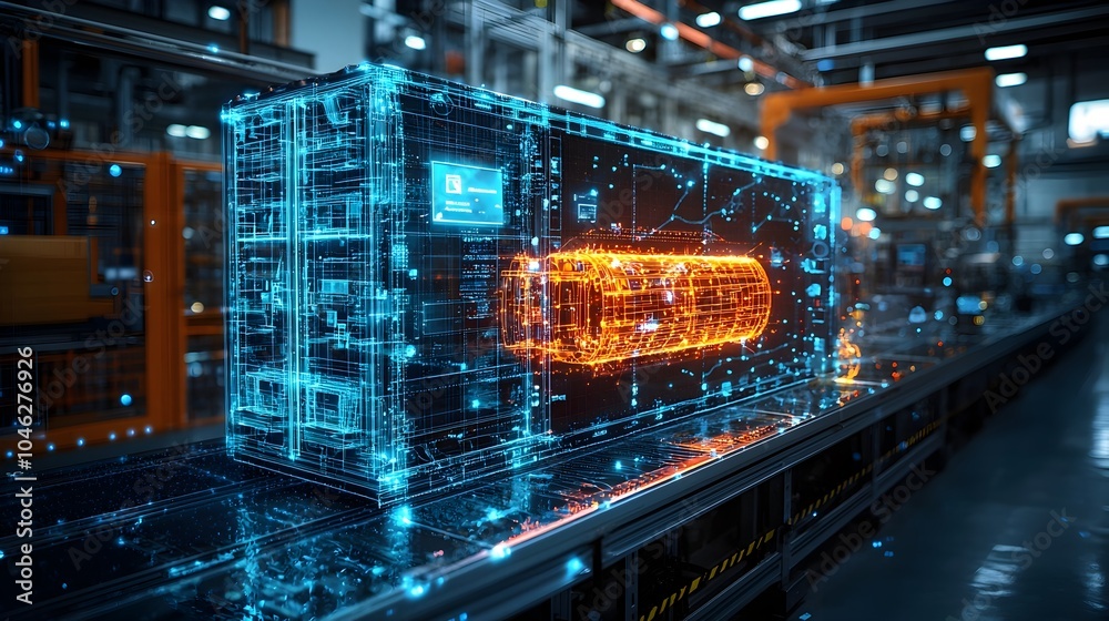 Poster automated smart production line for refrigerator parts featuring iot technology that controls each s