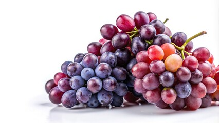 Fototapeta premium purple red grape bunch isolated on white background