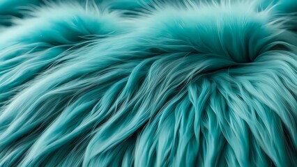 Obraz premium Macro view of elegant turquoise fur, highlighting its plush softness and dynamic visual appeal beautifully