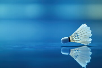 Badminton Shuttlecock. Active Athlete in Action Playing Shuttle Sport