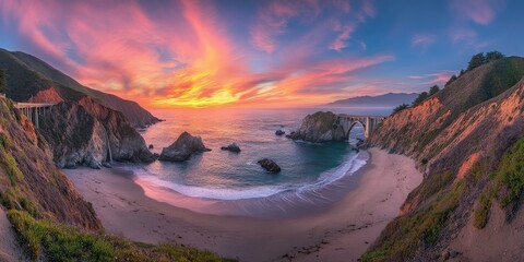 Big Sur Area - Bixby Creek Bridge on Highway 1 in California, USA