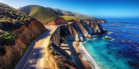 Big Sur. Bixby Creek Bridge on Pacific Coast Highway 1, California