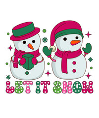 Christmas T-shirt Design, Retro Christmas Sublimation Design Bundle