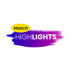 purple gradient Football, Soccer, Cricket match highlights banner text illustration. Sports news Banner template design. 