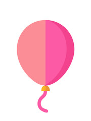  a simple illustration of a balloon. The balloon is divided into two vertical halves, with the left side being a lighter pink color and the right side a darker pink