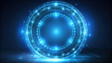 Blue circle holographic futuristic design with background, blue, circle, holographic, futuristic, design,background