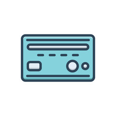Color illustration icon for credit card